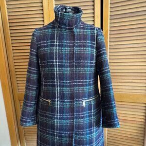 Worthington Plaid Wool Blend Mod Coat Size Petite Medium